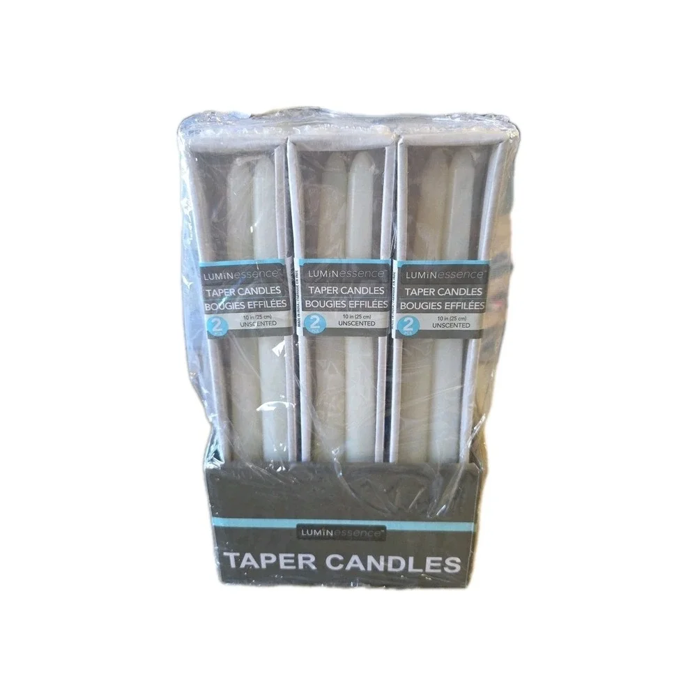 New ! 2 x 18 PK Taper Candles 10 in H White Color‎ Unscented Emergency Storm